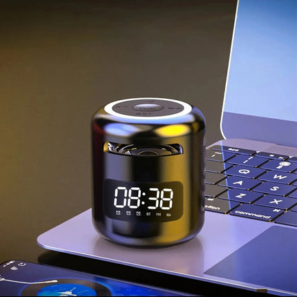 Zwarte draagbare wekker met Bluetooth