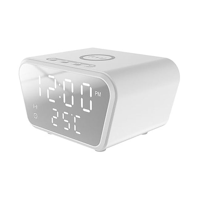 Witte wekker met inductie oplaadstation