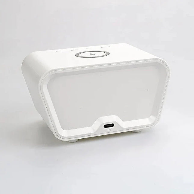 Witte wekker met inductie oplaadstation