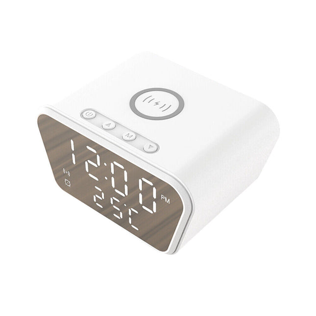 Witte wekker met inductie oplaadstation