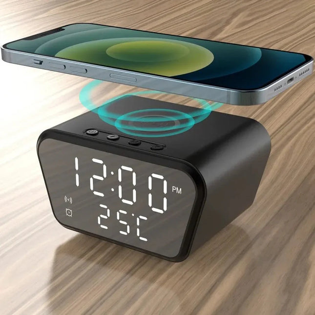 Digitale wekker met draadloze oplader