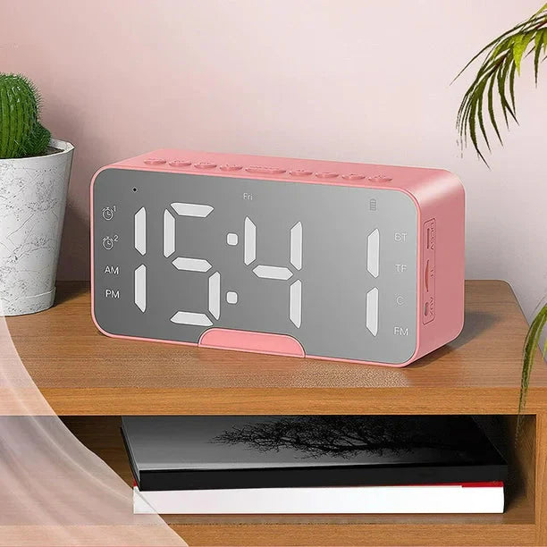 Roze digitale wekker met Bluetooth