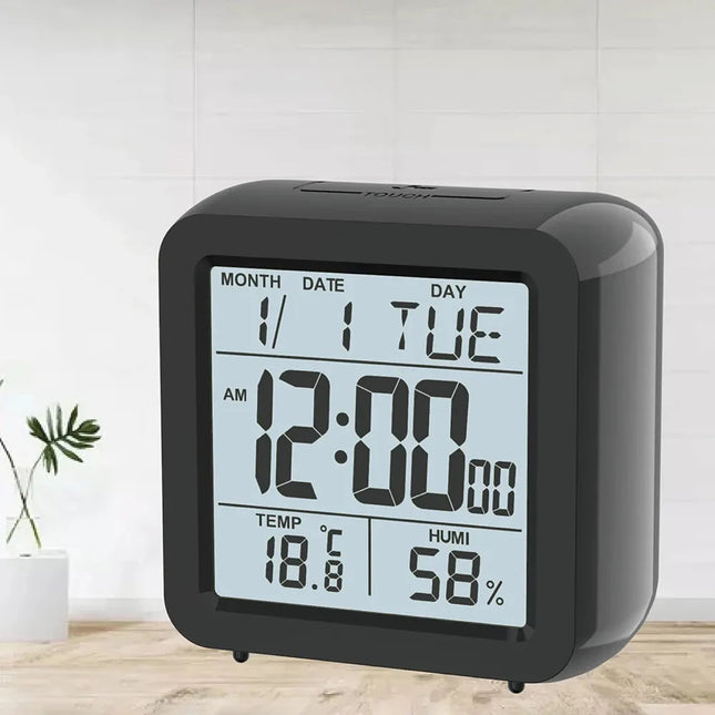 Compacte wekker met datum en temperatuur