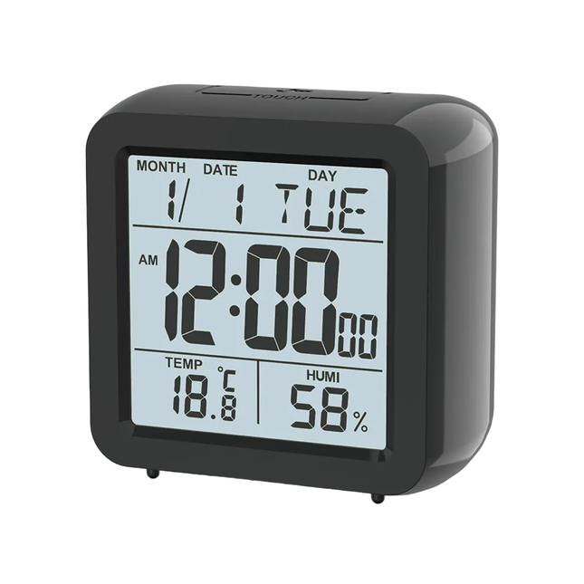 Compacte wekker met datum en temperatuur