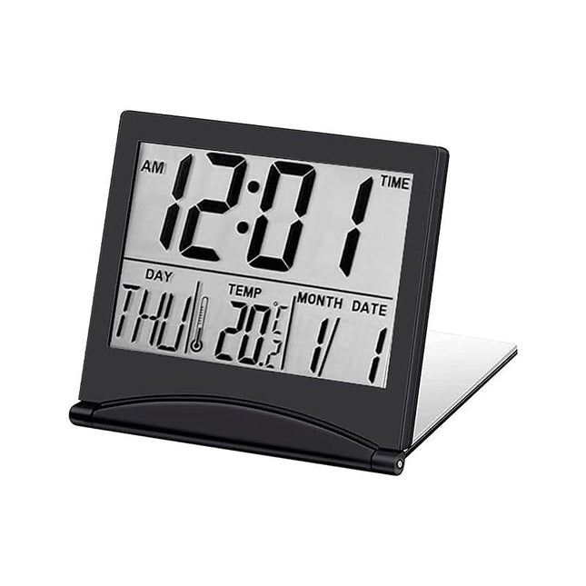 Inklapbare reiswekker voor op nachtkastje