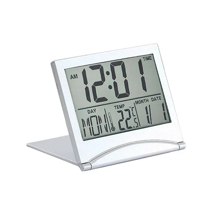 Opvouwbare digitale reiswekker met temperatuur
