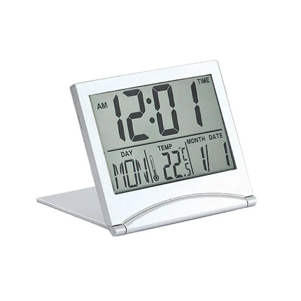 Opvouwbare digitale reiswekker met temperatuur