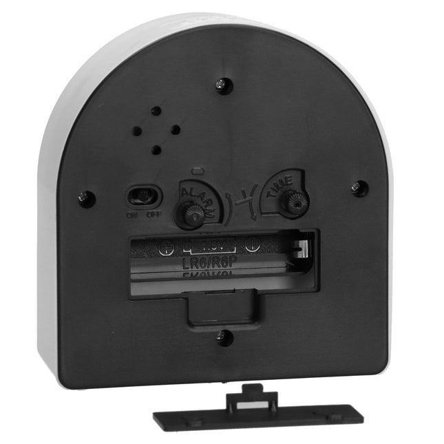 Roze leerwekker met konijn design