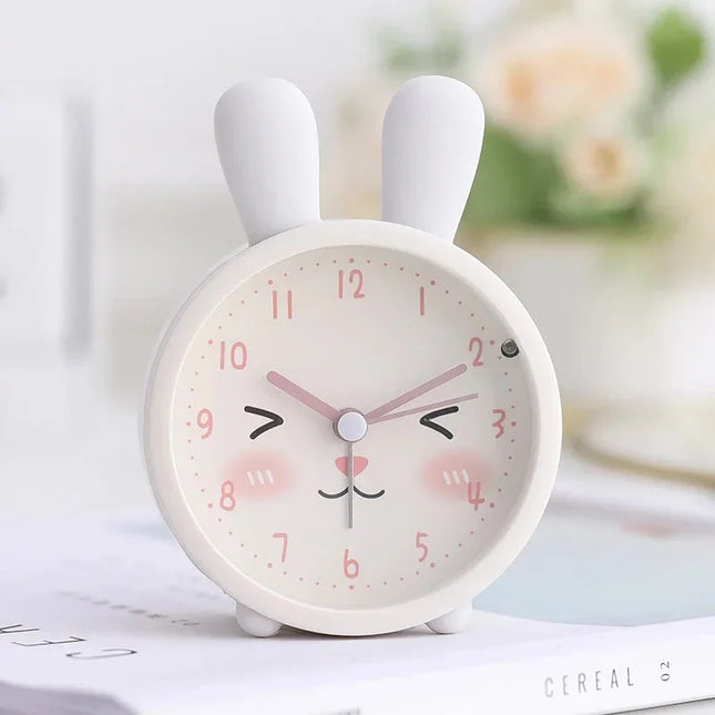 Analoge kinderwekker met konijnenontwerp
