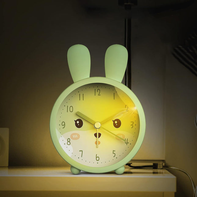 Analoge kinderwekker met konijnenontwerp