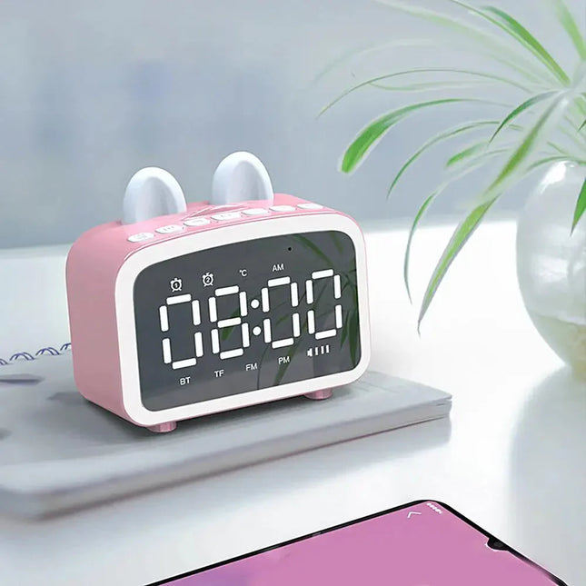 Slimme digitale wekker met konijnenoren