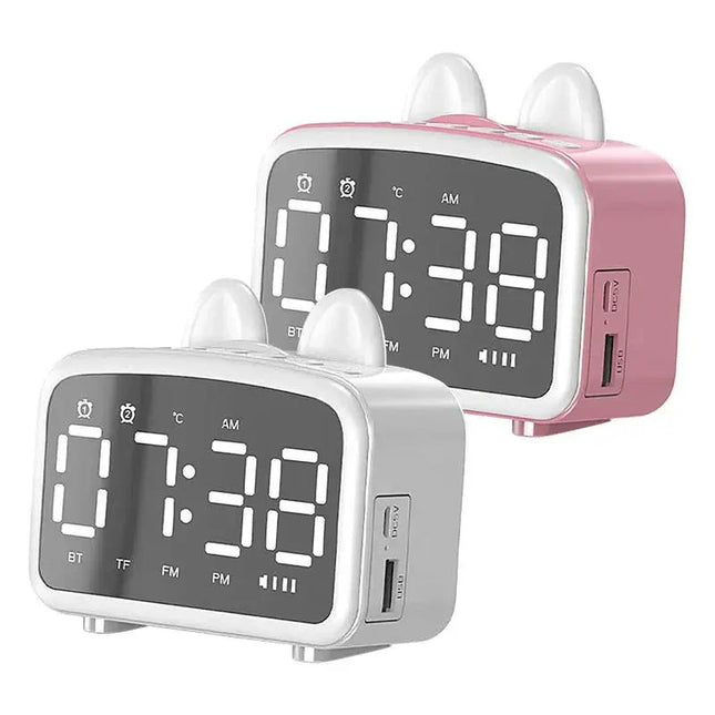 Slimme digitale wekker met konijnenoren