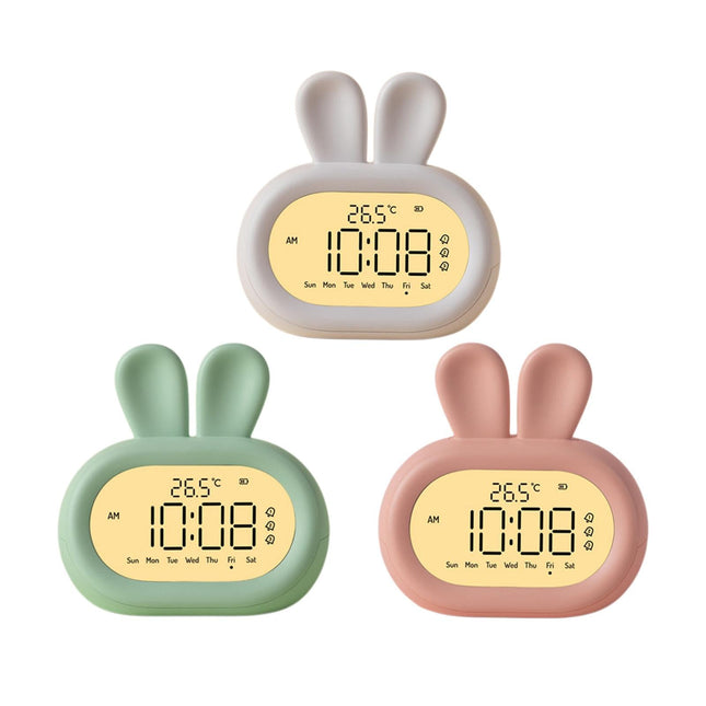Kinderwekker konijn met dimbaar nachtlampje