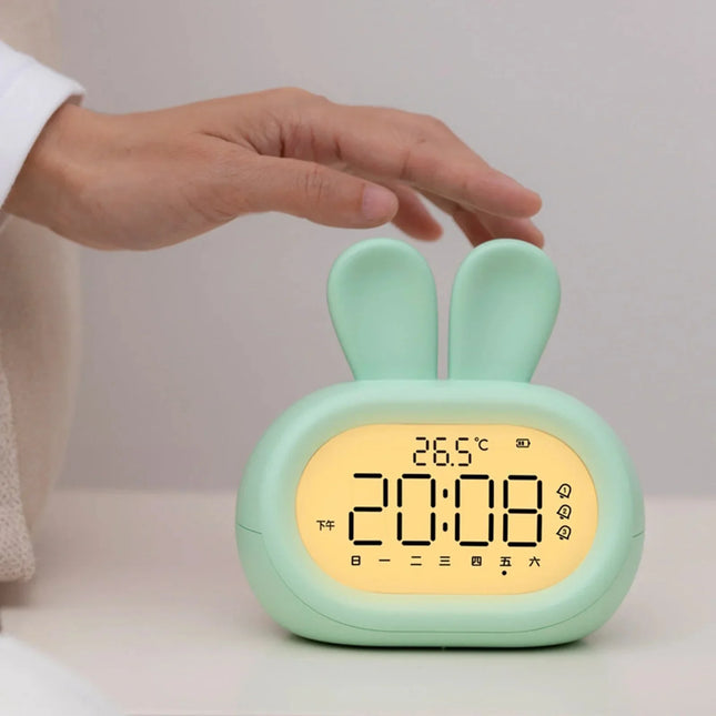 Kinderwekker konijn met dimbaar nachtlampje