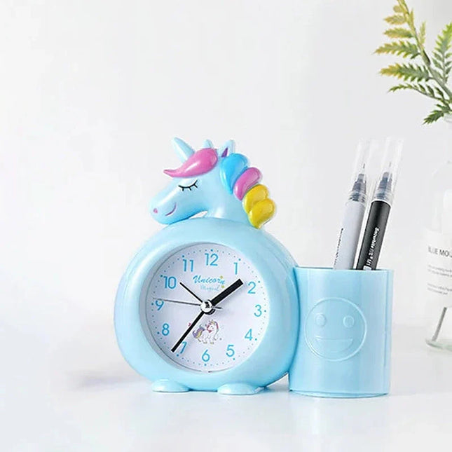 Blauwe eenhoorn wekker voor kinderen