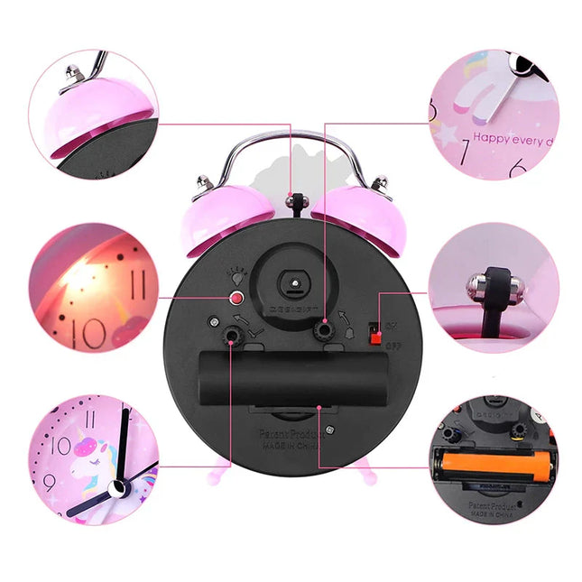 Analoge eenhoorn wekker met licht