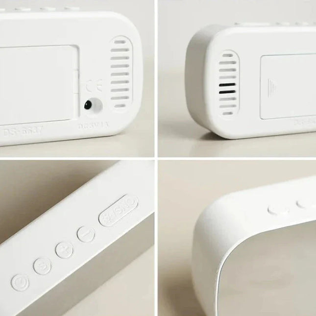 Spiegel wekker met grote lichtgevende cijfers