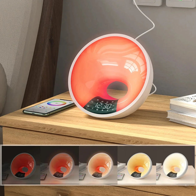 Ronde wake-up light zonsopgang simulator