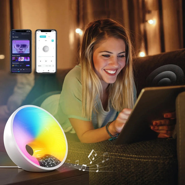 Ronde wake-up light zonsopgang simulator