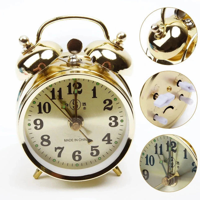 Klassieke mechanische wekker met bellen