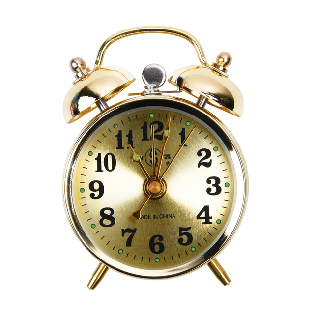 Klassieke mechanische wekker met bellen