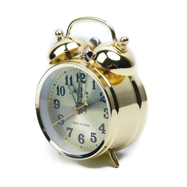 Klassieke mechanische wekker met bellen