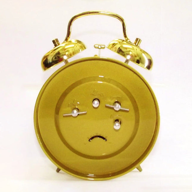 Vintage gouden wekker met bellen