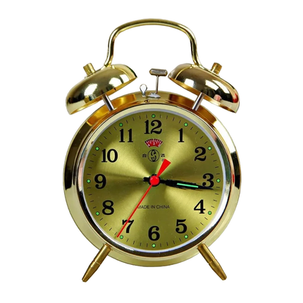 Vintage gouden wekker met bellen