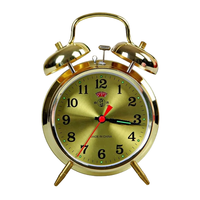 Vintage gouden wekker met bellen