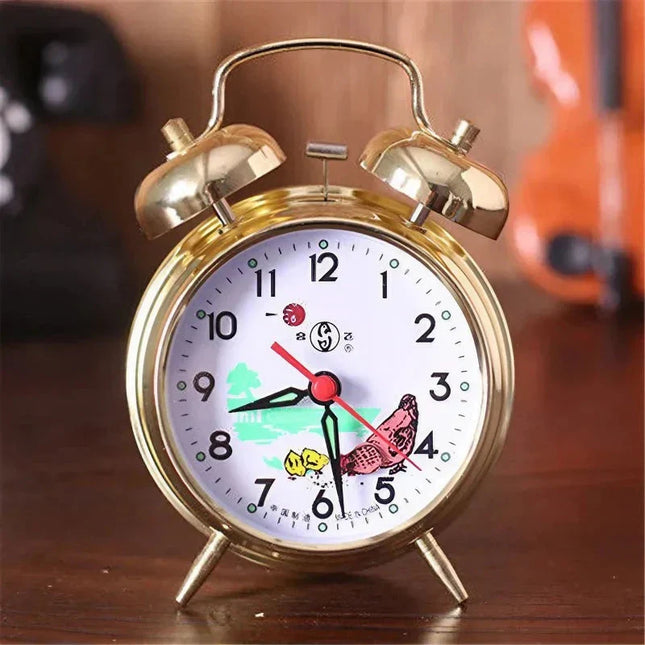 Goudkleurige wekker met dubbele bel