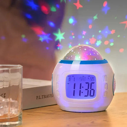 Kinderwekker met sterren projector lamp