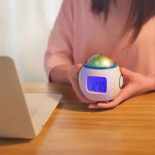 Kinderwekker met sterren projector lamp