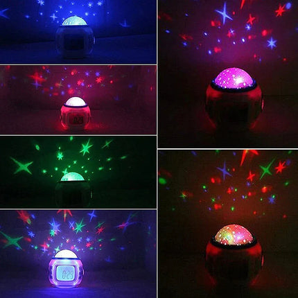 Kinderwekker met sterren projector lamp