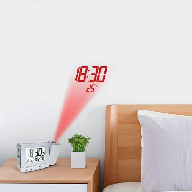 Digitale wekker met tijdprojectie plafond