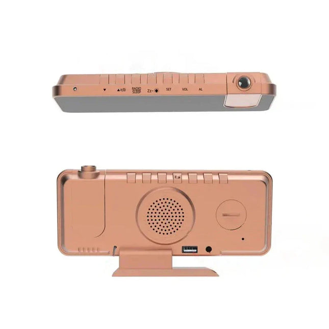 Projectiewekker roségoud met spiegeldisplay