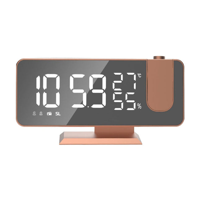 Projectiewekker roségoud met spiegeldisplay