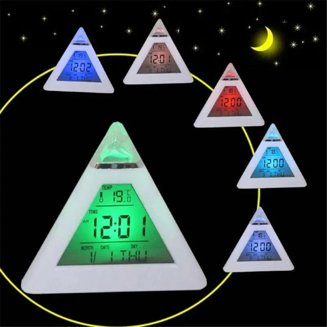 Piramide wekker met kleurveranderend licht