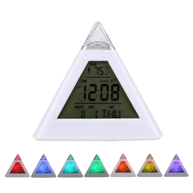 Piramide wekker met kleurveranderend licht