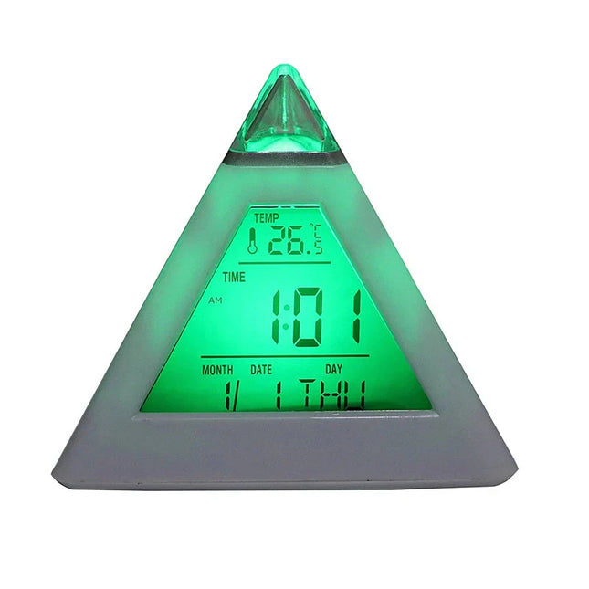 Piramide wekker met kleurveranderend licht