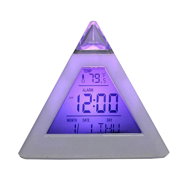 Piramide wekker met kleurveranderend licht