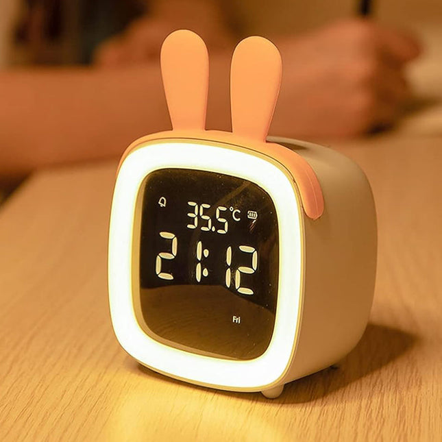 Konijn wekker met nachtlampje voor kinderen