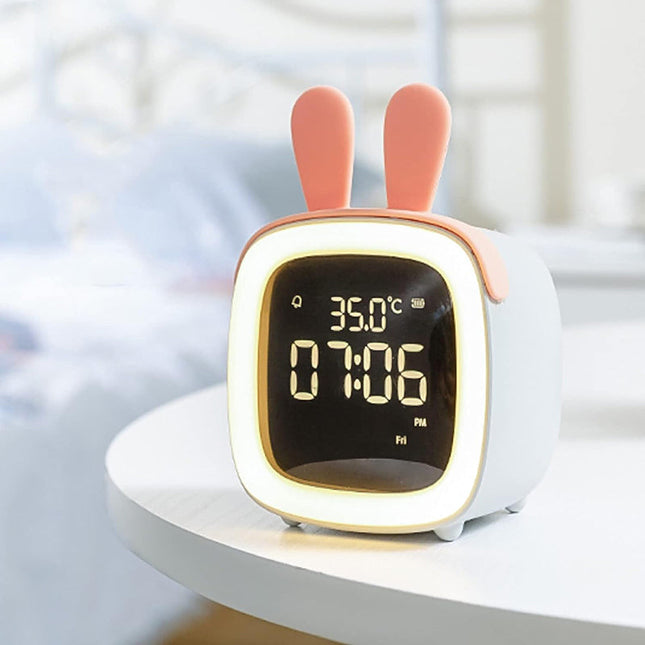 Konijn wekker met nachtlampje voor kinderen