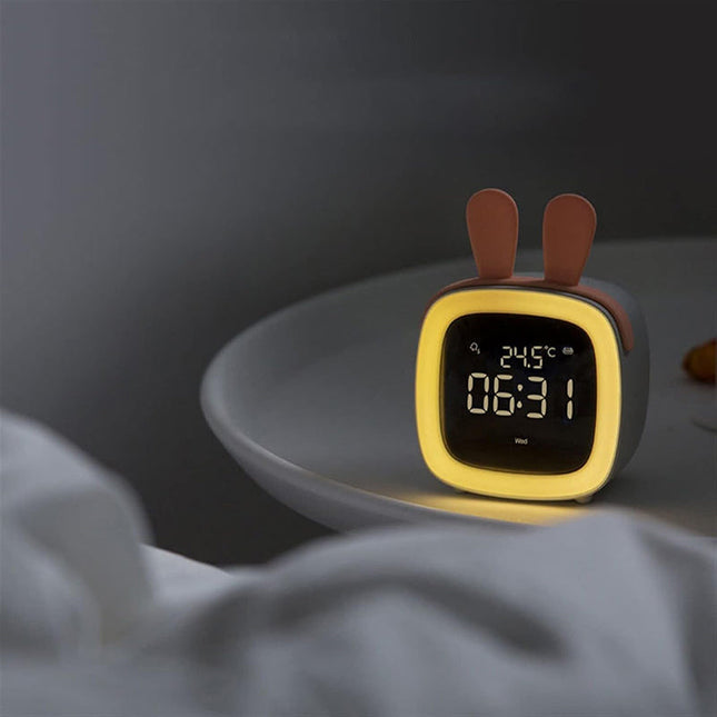 Konijn wekker met nachtlampje voor kinderen