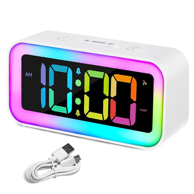 Digitale wekker met RGB nachtlamp