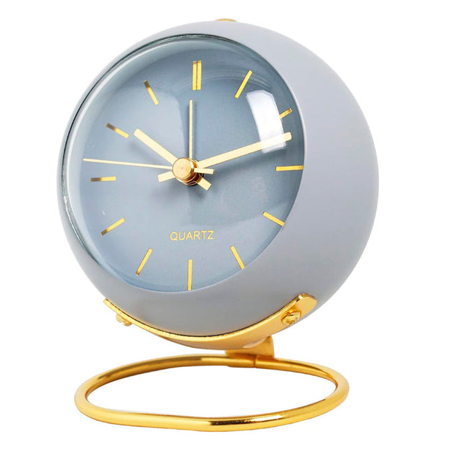 Stille ronde blauwe wekker vintage