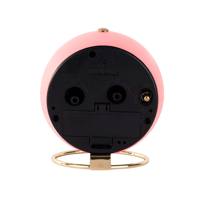 Stille ronde roze wekker vintage