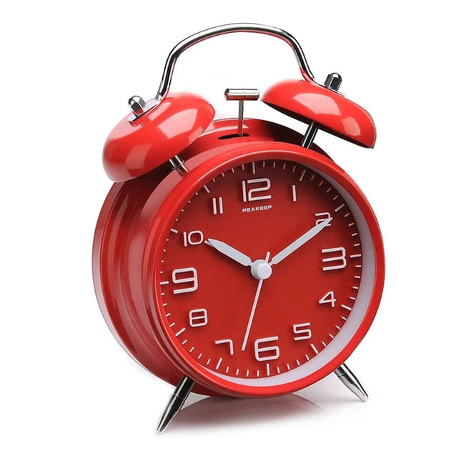 Rode vintage wekker met dubbele bel